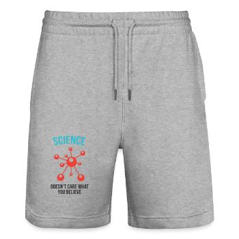 La science ne se soucie pas de ce que vous croyez - Short de jogging bio TRAINER Stanley/Stella unisexe - gris chiné - Devant - Nik (191cm) & Marisol (170cm)