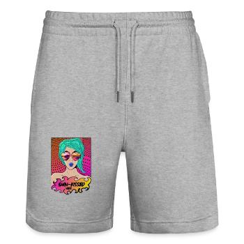 Ambiances ensoleillées Pop Art Style d’été - Short de jogging bio TRAINER Stanley/Stella unisexe - gris chiné - Devant - Nik (191cm) & Marisol (170cm)