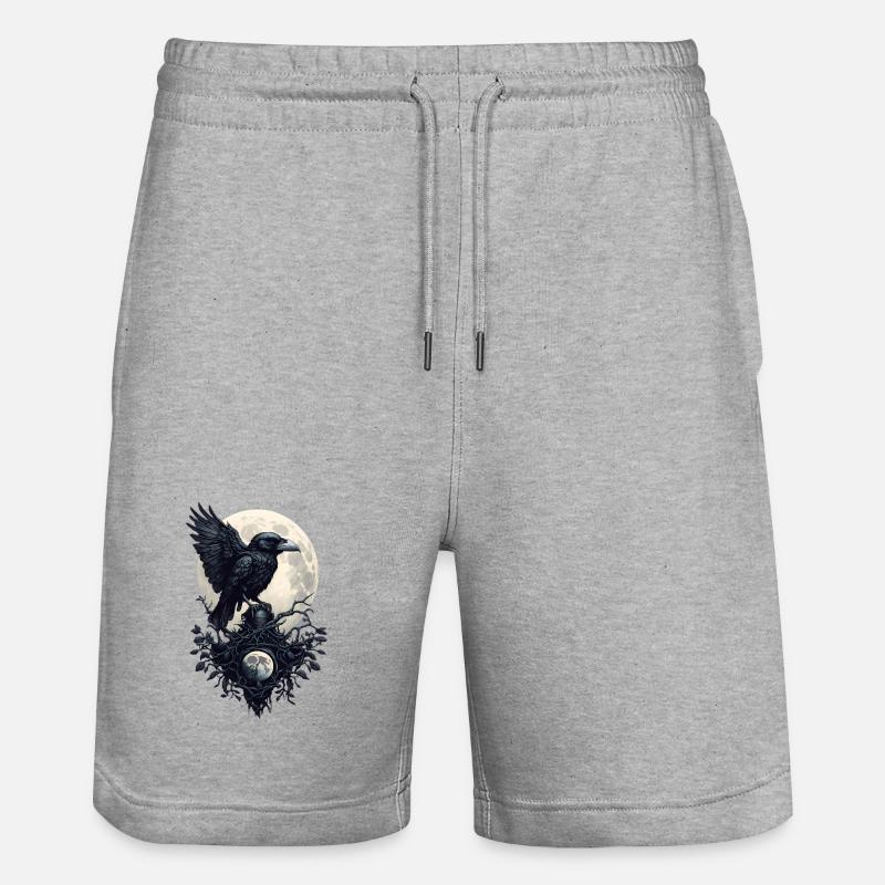 Corbeau noir - Short de jogging bio TRAINER Stanley/Stella unisexe - gris chiné