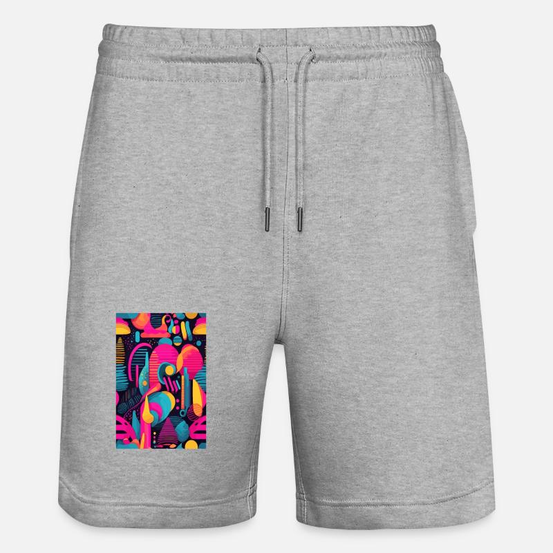 Modern Abstract Pattern - Stanley/Stella Trainer Unisex Organic Jogging Shorts - heather grey