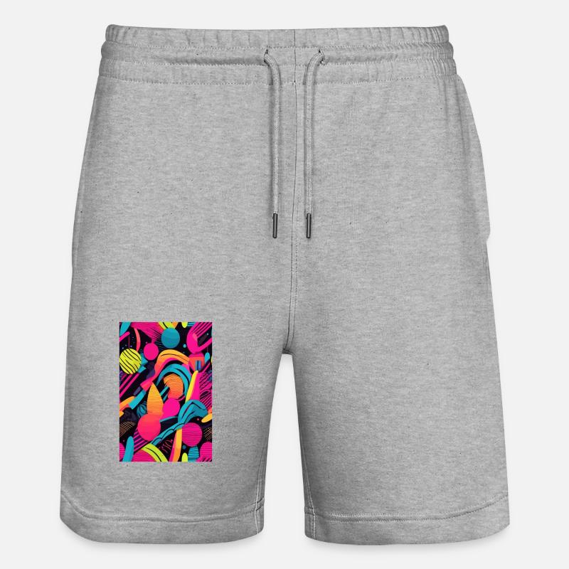 Modern Abstract Pattern - Stanley/Stella Trainer Unisex Organic Jogging Shorts - heather grey