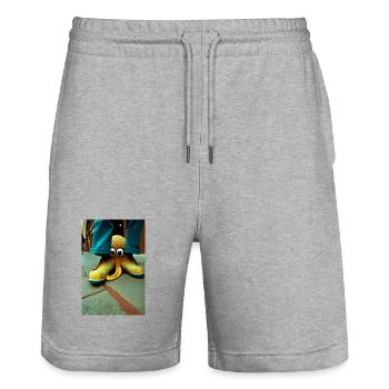 Anthropomorphic 03 - Short de jogging bio TRAINER Stanley/Stella unisexe - gris chiné - Devant - Nik (191cm) & Marisol (170cm)