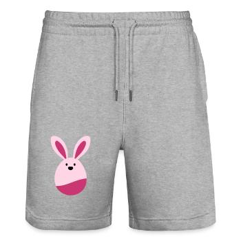 Hare - Stanley/Stella Trainer Unisex Organic Jogging Shorts - heather grey - Front - Nik (191cm) & Marisol (170cm)