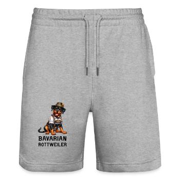 Rottweiler Bayern Design - Stanley/Stella Unisex Bio Joggingshorts Trainer  - Grau meliert - Vorne - Nik (191cm) & Marisol (170cm)
