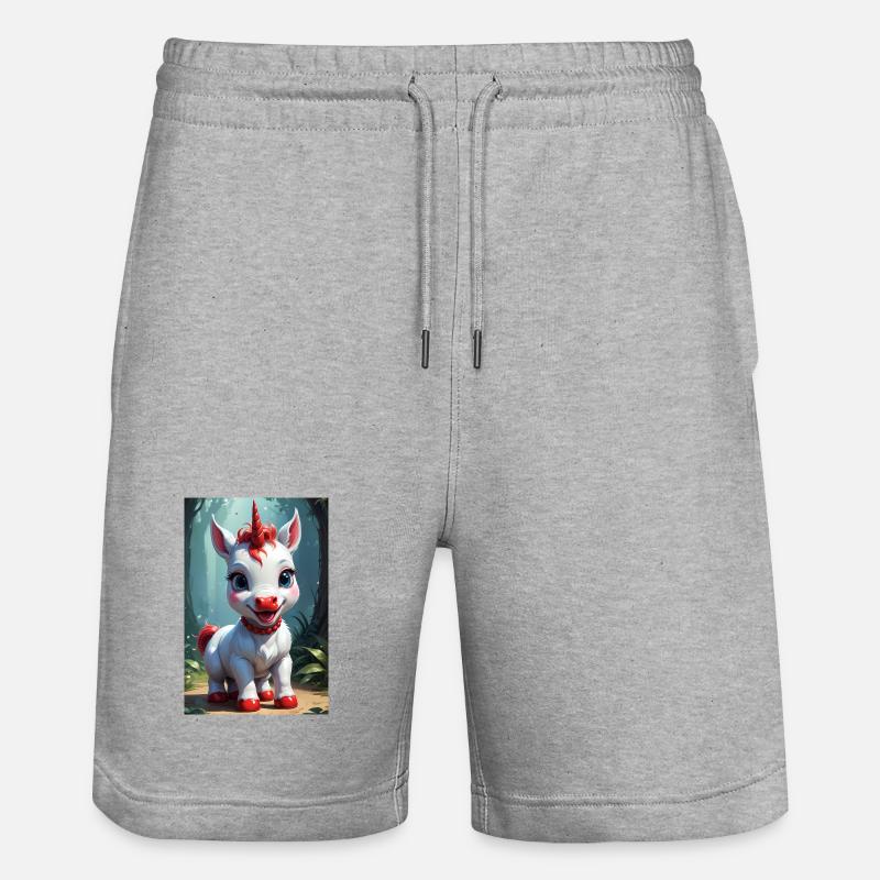 Licorne mignonne - Short de jogging bio TRAINER Stanley/Stella unisexe - gris chiné