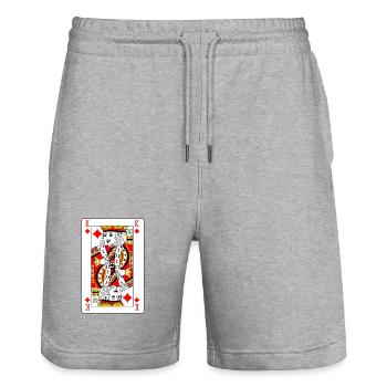Playing card diamond lord - Stanley/Stella Trainer Unisex Organic Jogging Shorts - heather grey - Front - Nik (191cm) & Marisol (170cm)