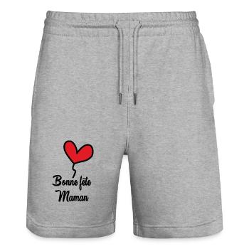 MOTHER'S DAY. HAPPY MOTHER'S DAY. MOM - Stanley/Stella Trainer Unisex Organic Jogging Shorts - heather grey - Front - Nik (191cm) & Marisol (170cm)