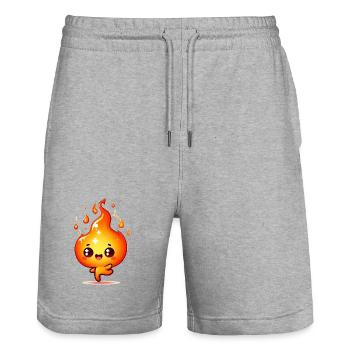 Feuer - Stanley/Stella Unisex Bio Joggingshorts Trainer  - Grau meliert - Vorne - Nik (191cm) & Marisol (170cm)