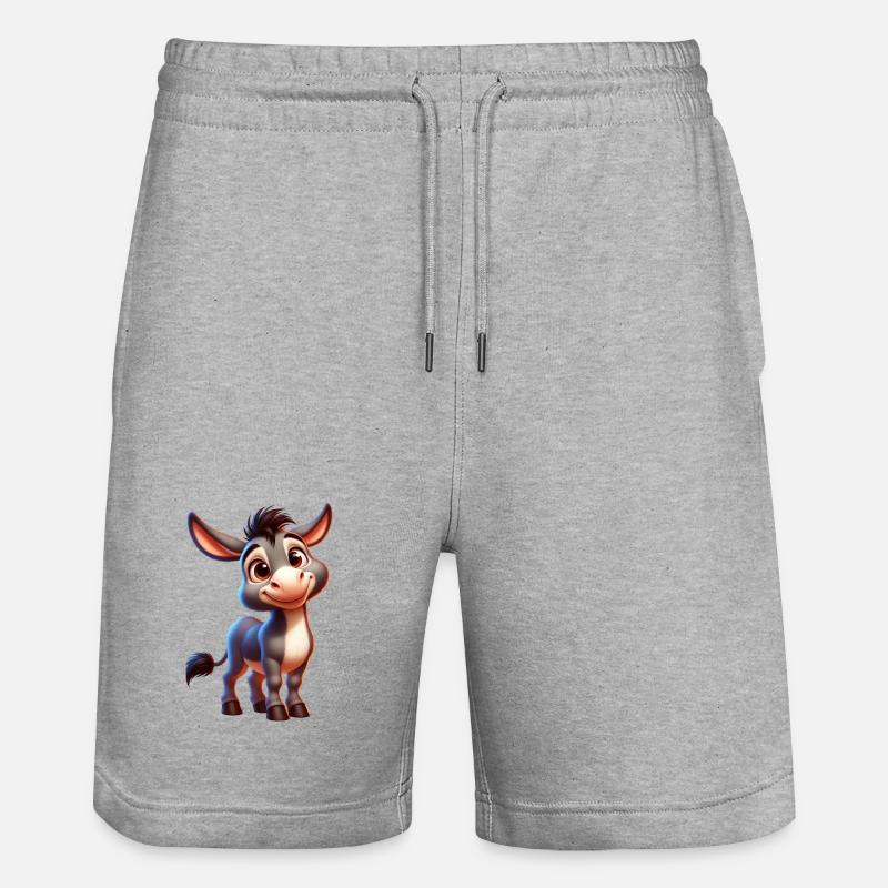 Esel Esel Schnuller Maultier - Stanley/Stella Unisex Bio Joggingshorts Trainer  - Grau meliert