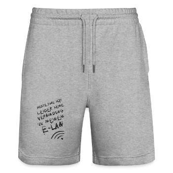 leider habe ich leider keinen elan - Stanley/Stella Unisex Bio Joggingshorts Trainer  - Grau meliert - Vorne - Nik (191cm) & Marisol (170cm)