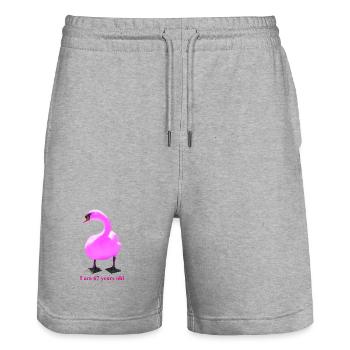 Surprising Ornate Swan Mash-Up - Stanley/Stella Trainer Unisex Organic Jogging Shorts - heather grey - Front - Nik (191cm) & Marisol (170cm)