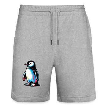 Pinguin - Stanley/Stella Unisex Bio Joggingshorts Trainer  - Grau meliert - Vorne - Nik (191cm) & Marisol (170cm)