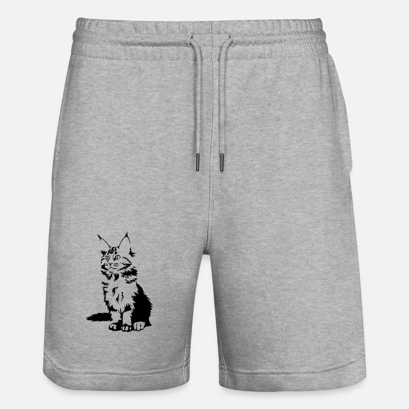 Chat Maine Coon - Short de jogging bio TRAINER Stanley/Stella unisexe - gris chiné