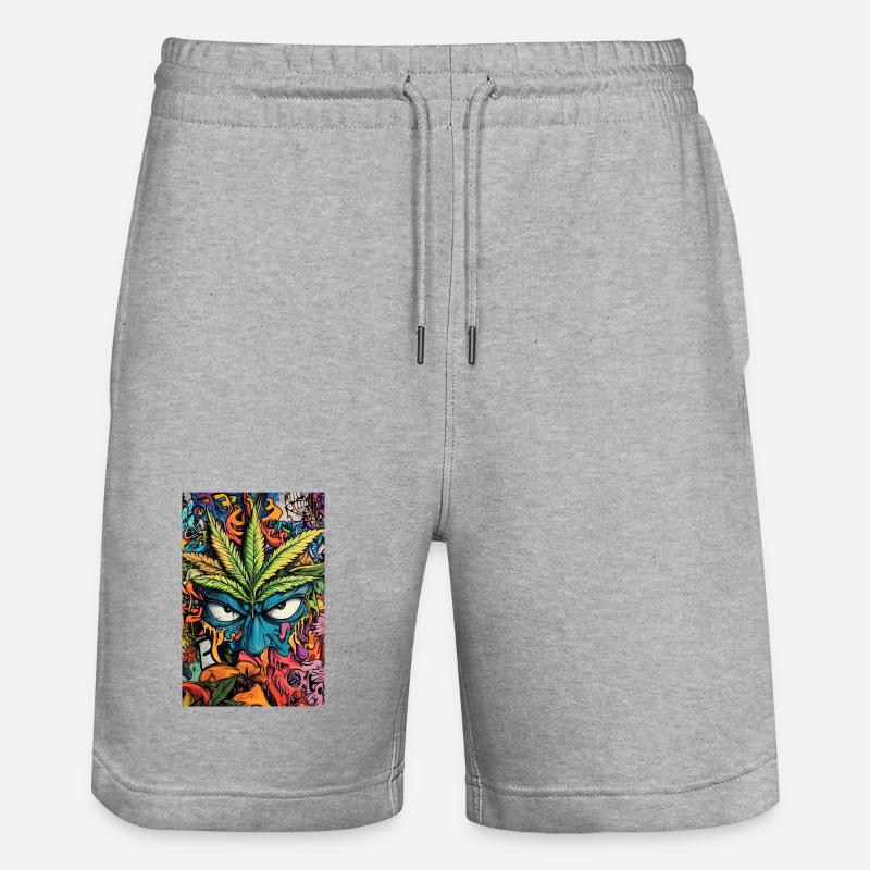 Kaléidoscope Graffiti Cannabis - Short de jogging bio TRAINER Stanley/Stella unisexe - gris chiné