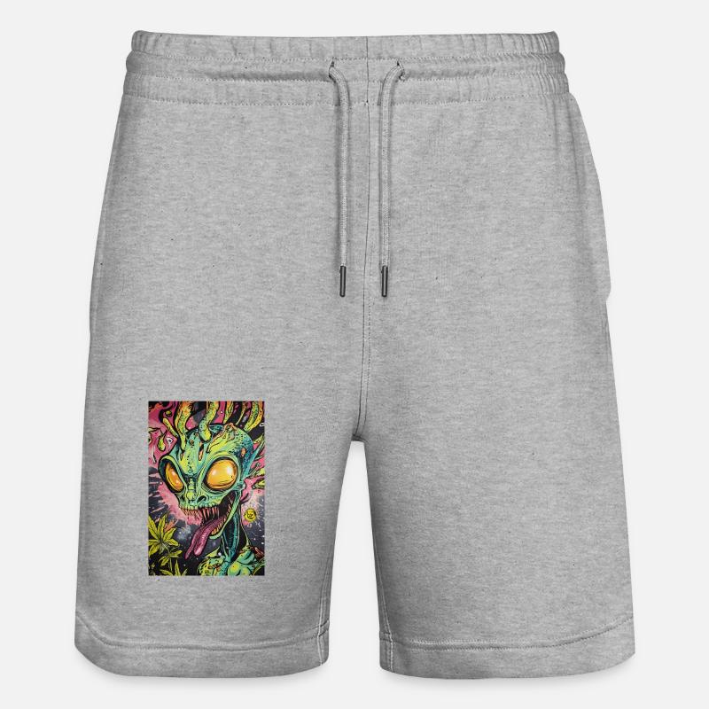 Graffiti néon extraterrestre psychédélique - Short de jogging bio TRAINER Stanley/Stella unisexe - gris chiné