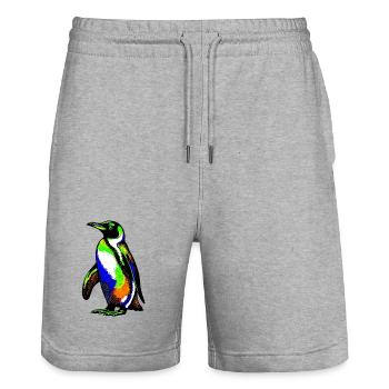Pingouin - Short de jogging bio TRAINER Stanley/Stella unisexe - gris chiné - Devant - Nik (191cm) & Marisol (170cm)