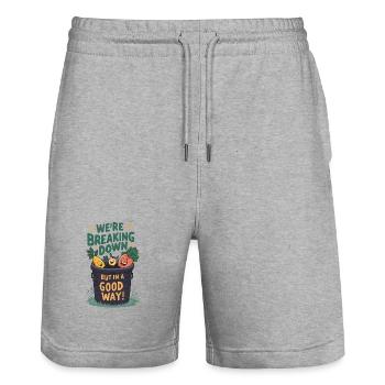 Breaking Down Compost - Stanley/Stella Unisex Bio Joggingshorts Trainer  - Grau meliert - Vorne - Nik (191cm) & Marisol (170cm)