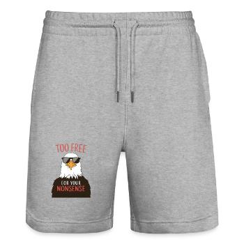 Too Free for Your Nonsense - Stanley/Stella Trainer Unisex Organic Jogging Shorts - heather grey - Front - Nik (191cm) & Marisol (170cm)