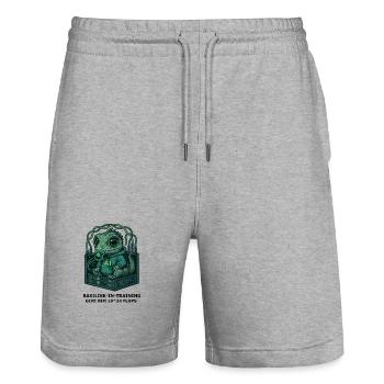 Basilisk.exe - Stanley/Stella Unisex Bio Joggingshorts Trainer  - Grau meliert - Vorne - Nik (191cm) & Marisol (170cm)