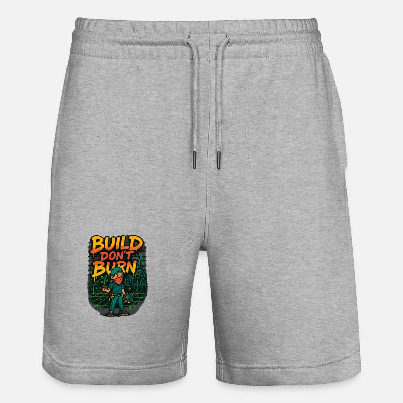 Construire Ne brûlez pas - Short de jogging bio TRAINER Stanley/Stella unisexe - gris chiné