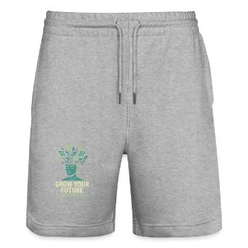 Grow Your Future - Stanley/Stella Unisex Bio Joggingshorts Trainer  - Grau meliert - Vorne - Nik (191cm) & Marisol (170cm)