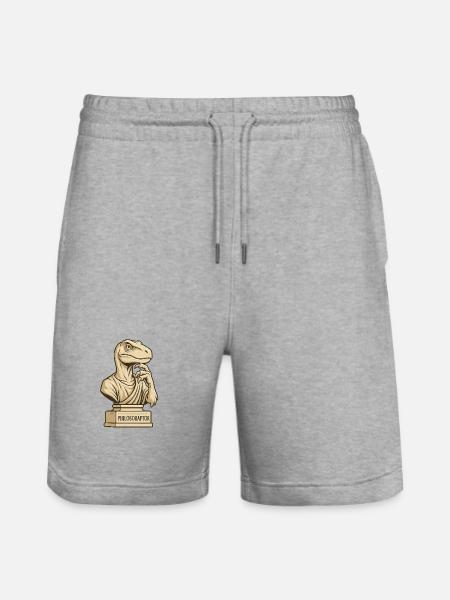 Philosoraptor - Stanley/Stella Unisex Bio Joggingshorts Trainer - Grau meliert