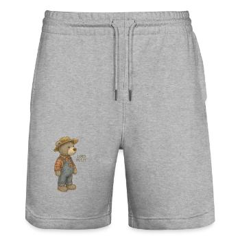 Lord Petzi Farmer - Stanley/Stella Unisex Bio Joggingshorts Trainer  - Grau meliert - Vorne - Nik (191cm) & Marisol (170cm)