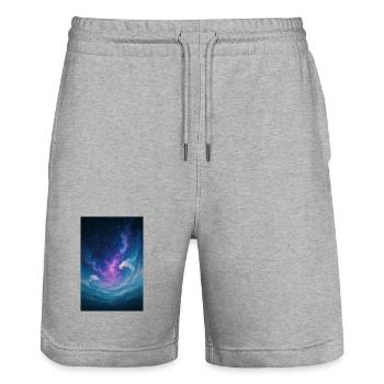 L’univers Wave - Short de jogging bio TRAINER Stanley/Stella unisexe - gris chiné - Devant - Nik (191cm) & Marisol (170cm)