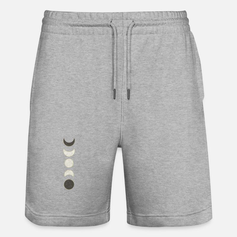 Moon Phases Marble Pattern - Stanley/Stella Trainer Unisex Organic Jogging Shorts - heather grey