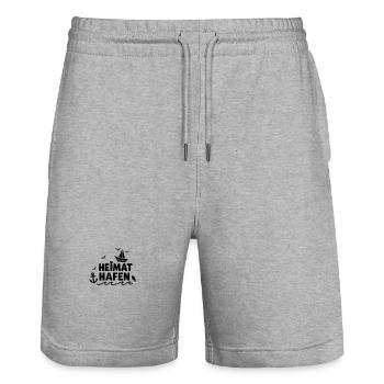 Home port - Stanley/Stella Trainer Unisex Organic Jogging Shorts - heather grey - Front - Nik (191cm) & Marisol (170cm)