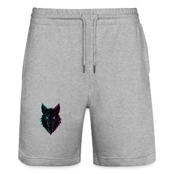 NEON FANG - Stanley/Stella Unisex Bio Joggingshorts Trainer  - Grau meliert - Vorne - Nik (191cm) & Marisol (170cm)