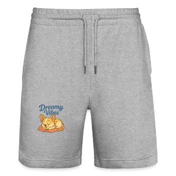 Dreamy Vibes - Dog Love - Fluffy & Cheeky - Stanley/Stella Trainer Unisex Organic Jogging Shorts - heather grey - Front - Nik (191cm) & Marisol (170cm)