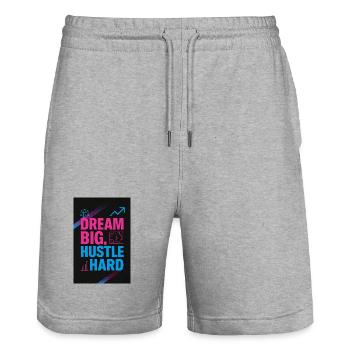 JensJensen - Stanley/Stella Unisex Bio Joggingshorts Trainer  - Grau meliert - Vorne - Nik (191cm) & Marisol (170cm)