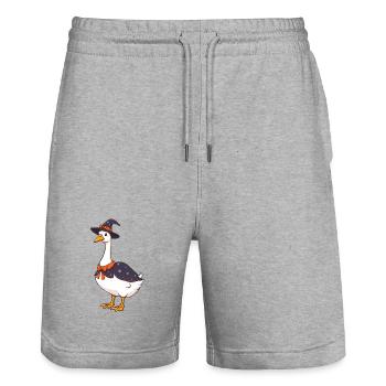 Gans - Stanley/Stella Unisex Bio Joggingshorts Trainer  - Grau meliert - Vorne - Nik (191cm) & Marisol (170cm)