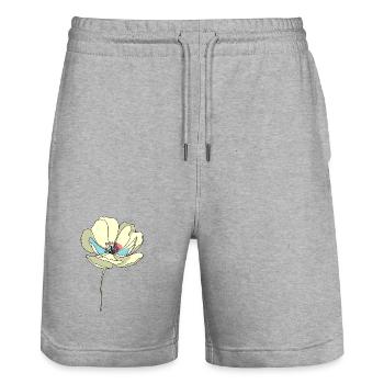 Blumenillustration Vintage Stil - Stanley/Stella Unisex Bio Joggingshorts Trainer  - Grau meliert - Vorne - Nik (191cm) & Marisol (170cm)