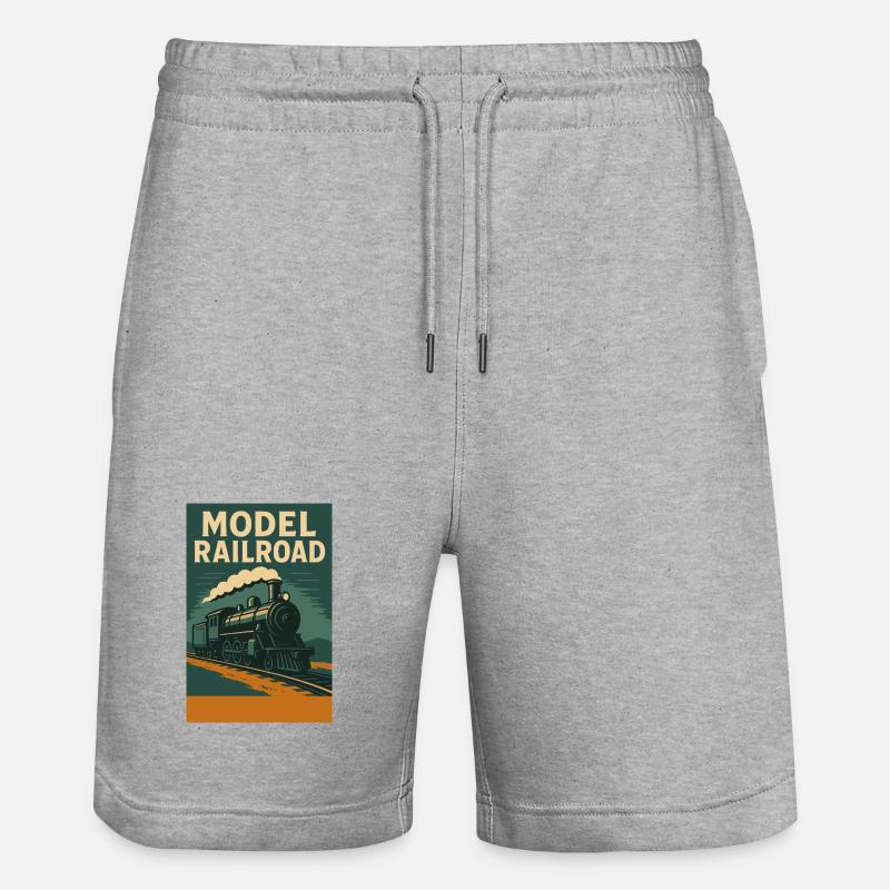 Illustration de train miniature - Short de jogging bio TRAINER Stanley/Stella unisexe - gris chiné