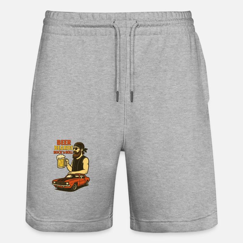 Bière Barbe Rock n Roll Design - Short de jogging bio TRAINER Stanley/Stella unisexe - gris chiné