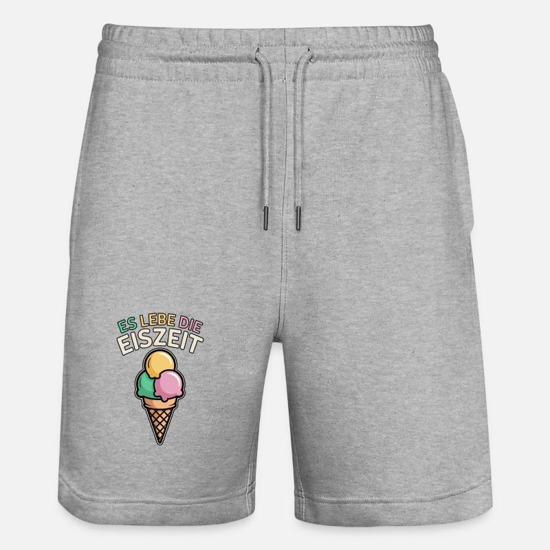 Es lebe die Eiszeit - eiscreme - Stanley/Stella Unisex Bio Joggingshorts Trainer  - Grau meliert