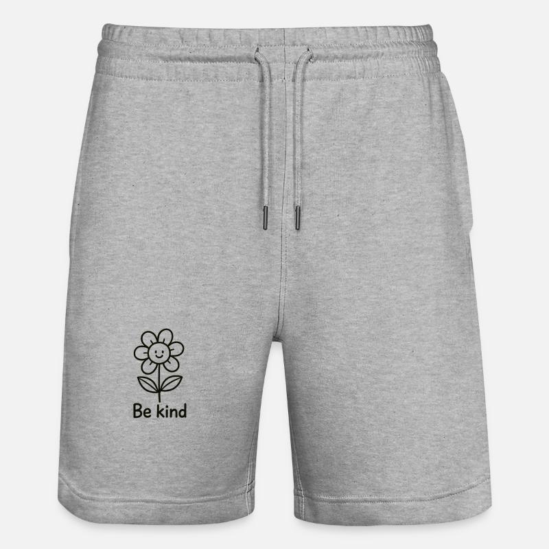 Fleur joyeuse avec message - Short de jogging bio TRAINER Stanley/Stella unisexe - gris chiné