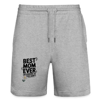 Best Mom Ever (According to This Shirt) - Stanley/Stella Trainer Unisex Organic Jogging Shorts - heather grey - Front - Nik (191cm) & Marisol (170cm)