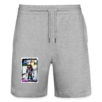 Poupée créative de personnage animal Steampunk Punk - Short de jogging bio TRAINER Stanley/Stella unisexe - gris chiné - Devant - Nik (191cm) & Marisol (170cm)