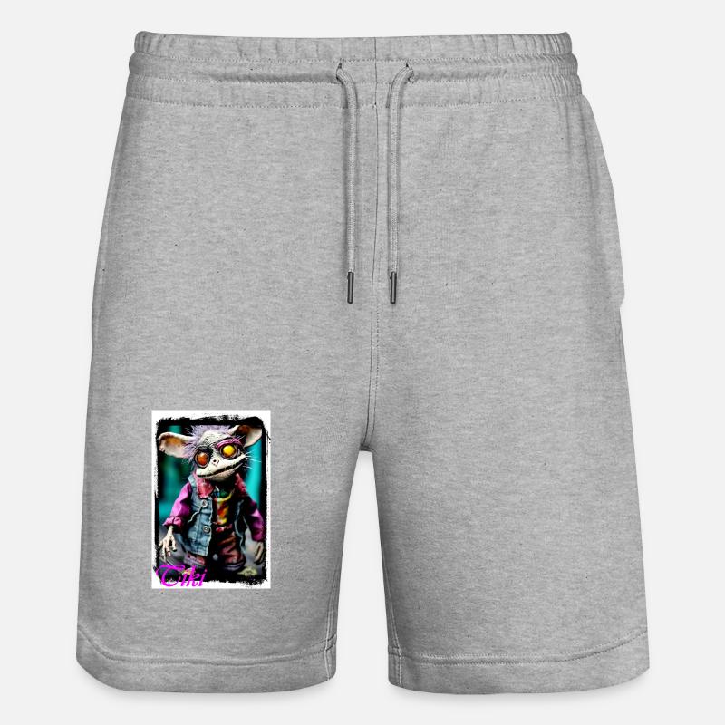 Poupée créature individuelle aux yeux brillants - Short de jogging bio TRAINER Stanley/Stella unisexe - gris chiné