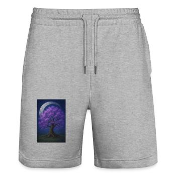 Kern des Ferienhauses Darnassus - Stanley/Stella Unisex Bio Joggingshorts Trainer  - Grau meliert - Vorne - Nik (191cm) & Marisol (170cm)