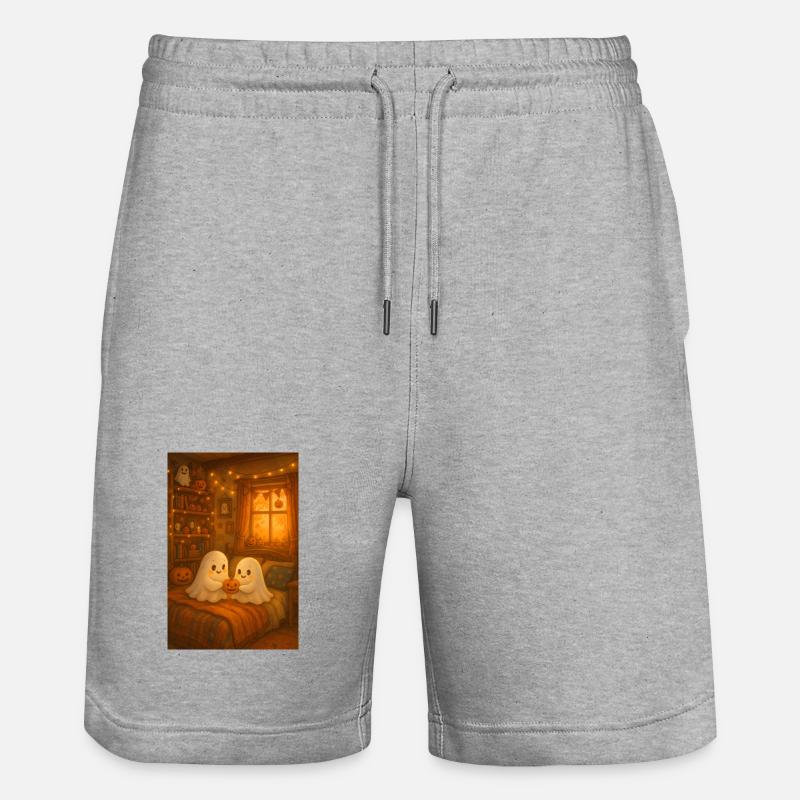 Fantômes mignons d’Halloween - Short de jogging bio TRAINER Stanley/Stella unisexe - gris chiné