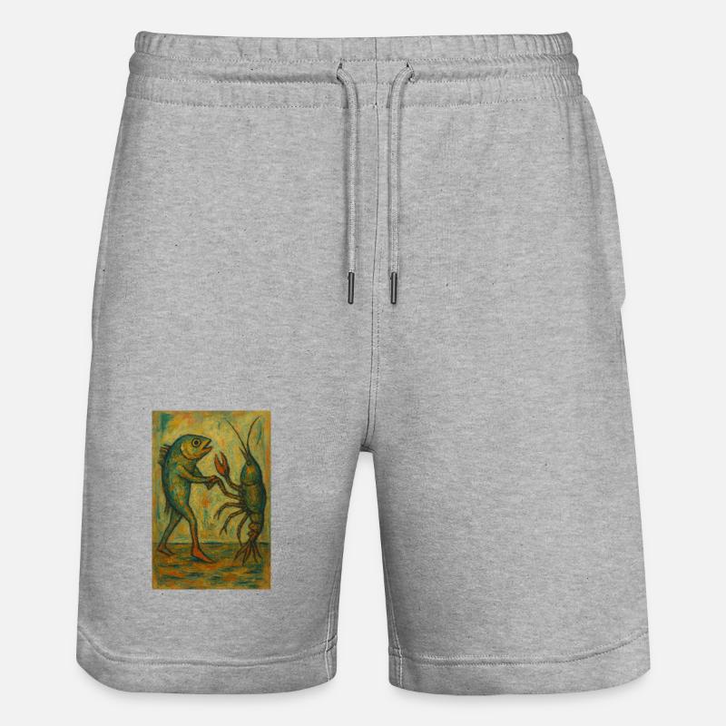 Abstrait Danse du poisson Impression d’art - Short de jogging bio TRAINER Stanley/Stella unisexe - gris chiné