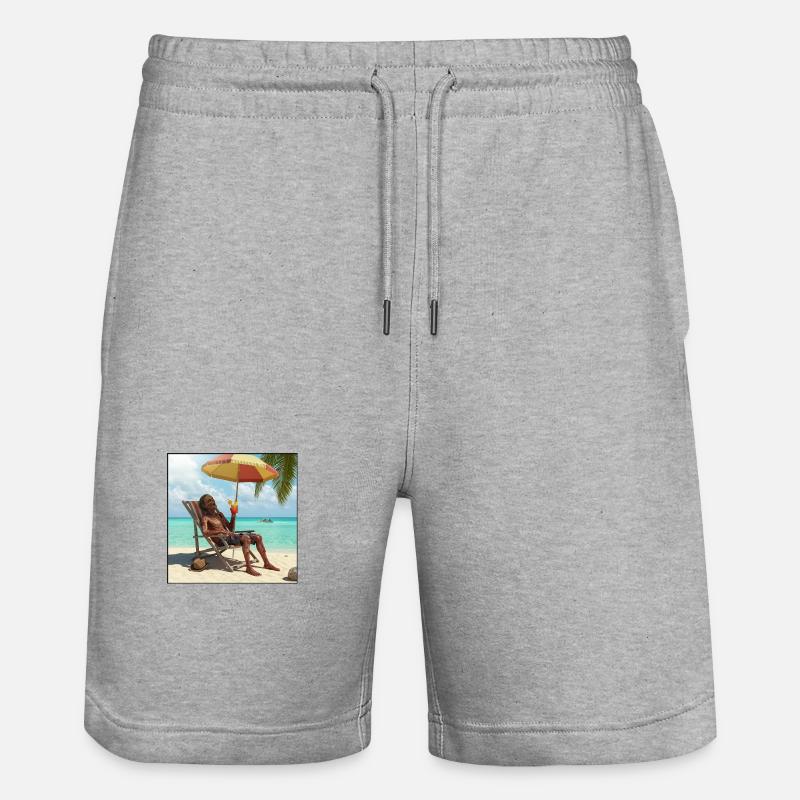 Zombie sur la plage avec cocktail - Short de jogging bio TRAINER Stanley/Stella unisexe - gris chiné