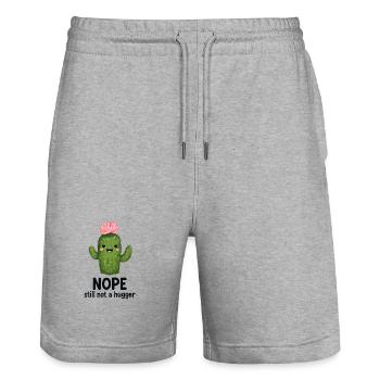 Nö, kein Hugger-Kaktus - Stanley/Stella Unisex Bio Joggingshorts Trainer  - Grau meliert - Vorne - Nik (191cm) & Marisol (170cm)