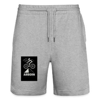 Airborn MTB Peak Jump - Short de jogging bio TRAINER Stanley/Stella unisexe - gris chiné - Devant - Nik (191cm) & Marisol (170cm)