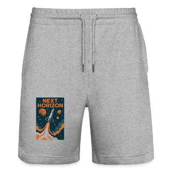 Prochain horizon Lancement de la fusée - Short de jogging bio TRAINER Stanley/Stella unisexe - gris chiné - Devant - Nik (191cm) & Marisol (170cm)