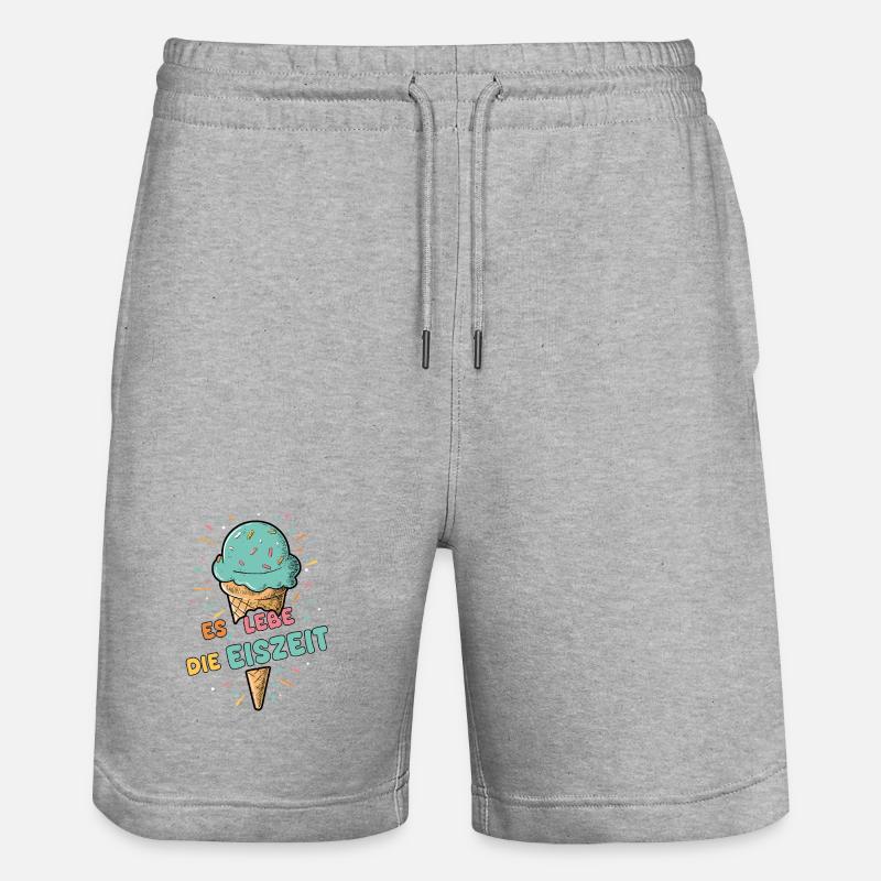 Es lebe die Eiszeit - Eiskugel - Stanley/Stella Unisex Bio Joggingshorts Trainer  - Grau meliert